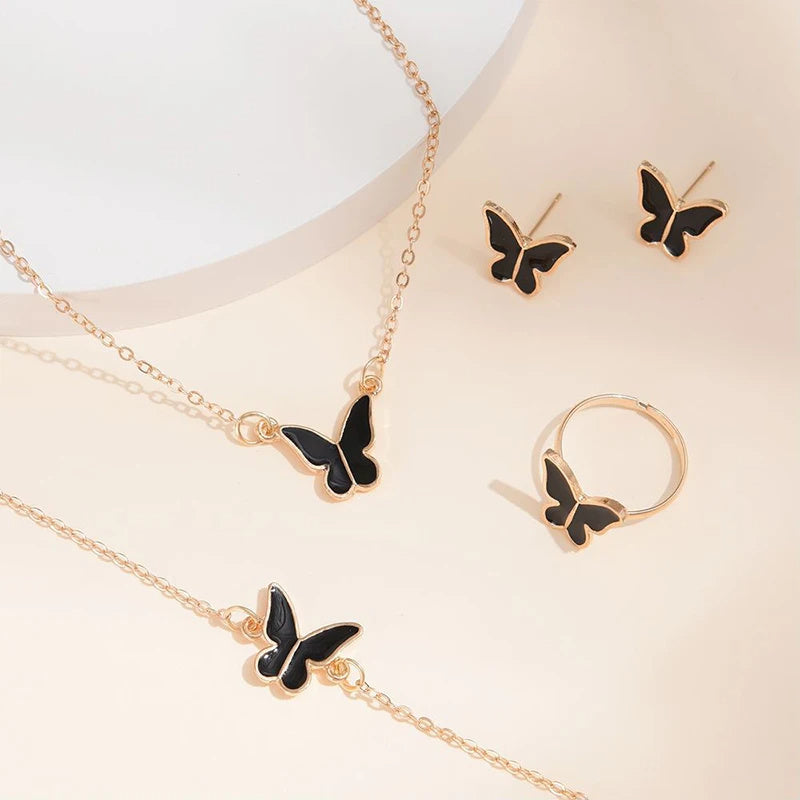 Butterfly Pendants Necklace set
