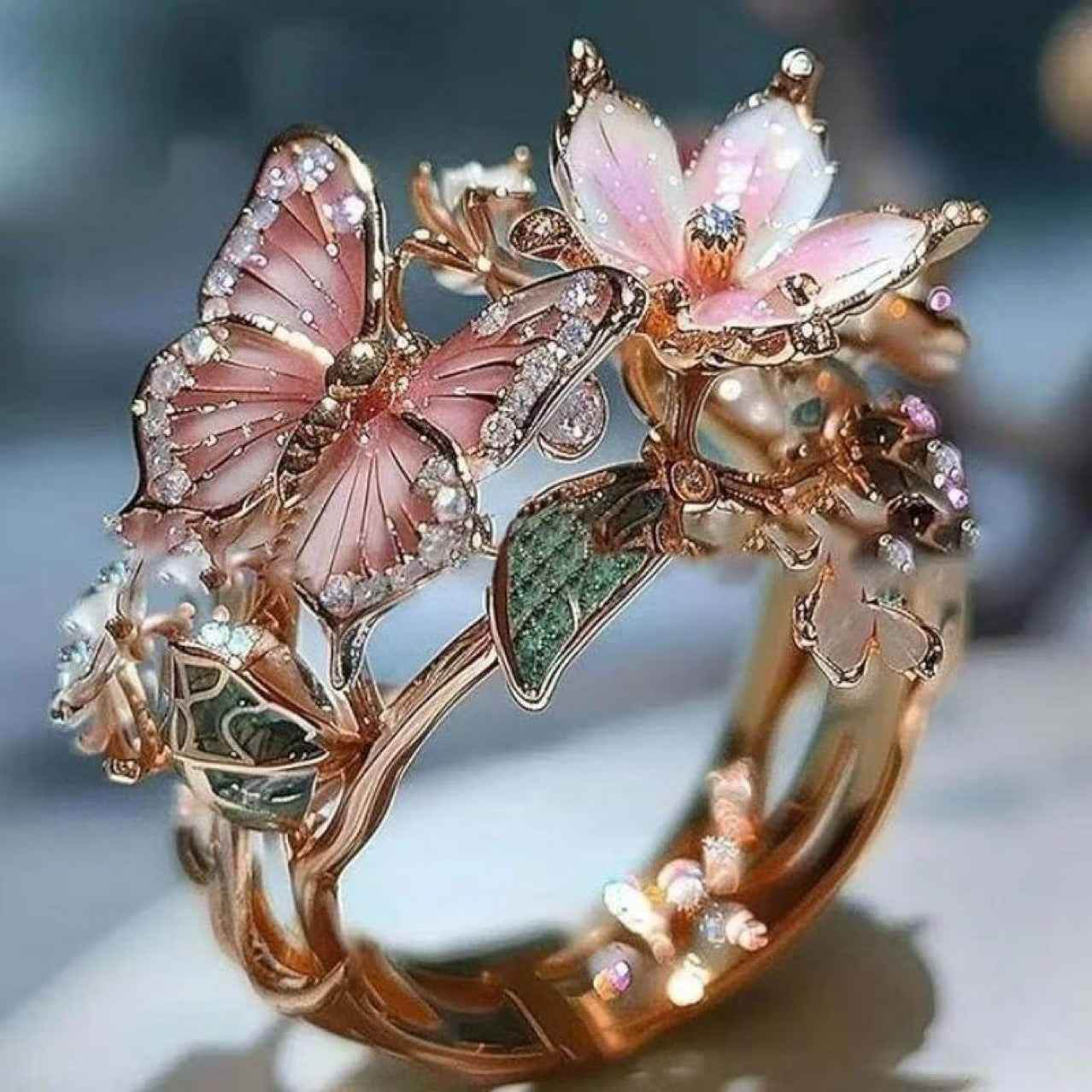 Flower Butterfly Ring JEWEL - Norteast.style