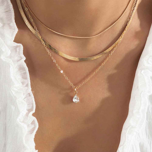Sweet Cool Simple Metal Niche Water Drop Necklace