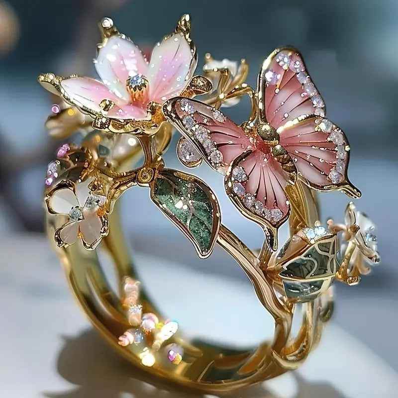 Flower Butterfly Ring JEWEL - Norteast.style