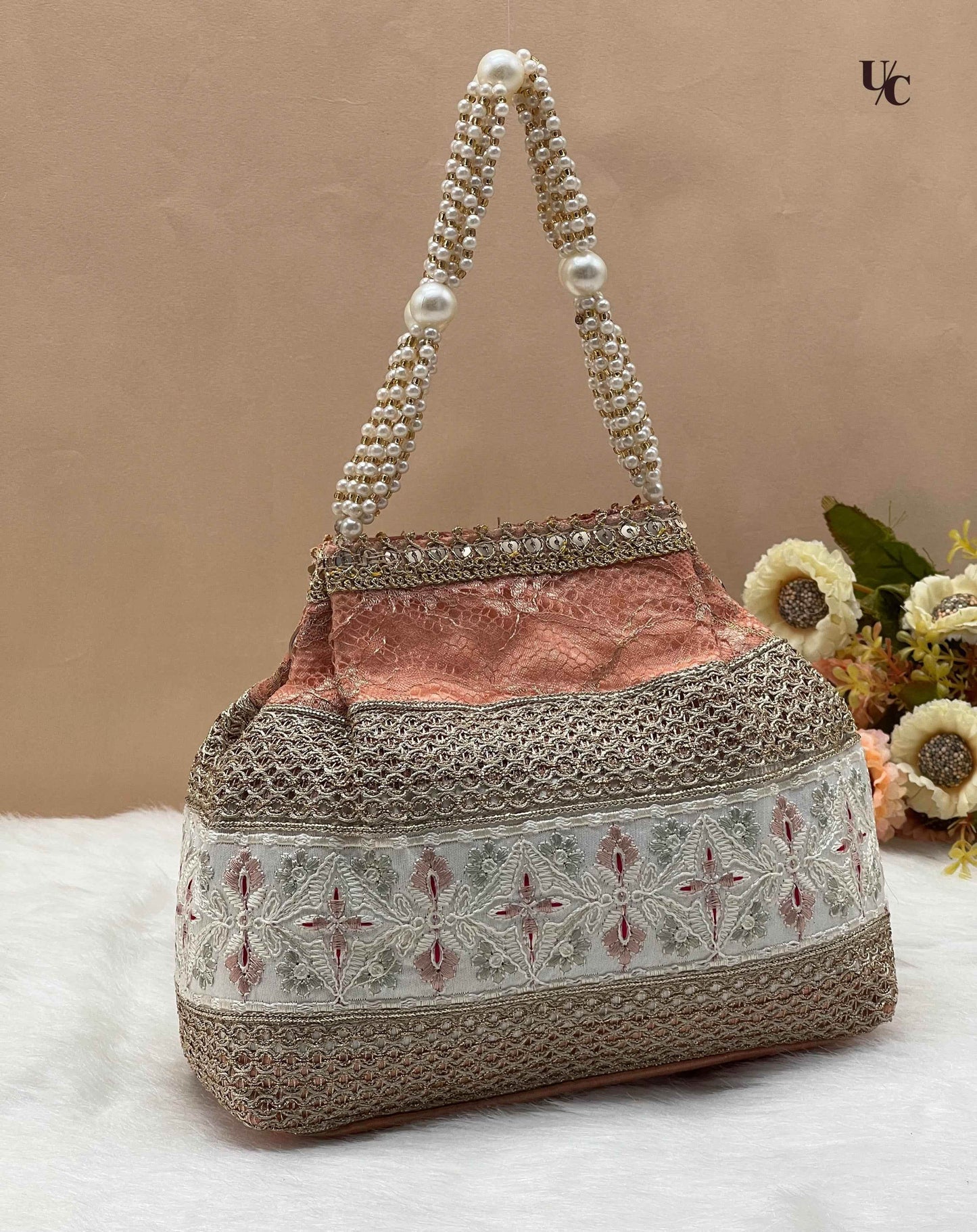 Embroidered Pearl Potli - Norteast.style
