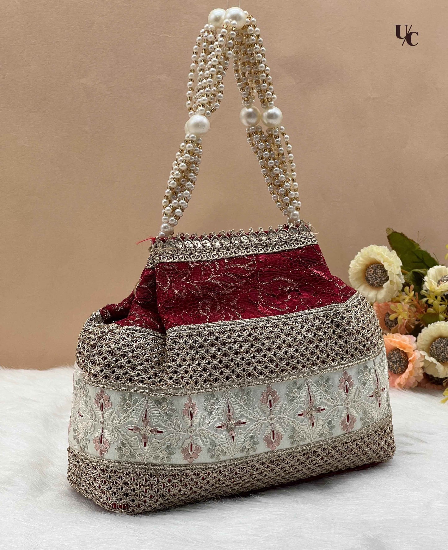 Embroidered Pearl Potli - Norteast.style