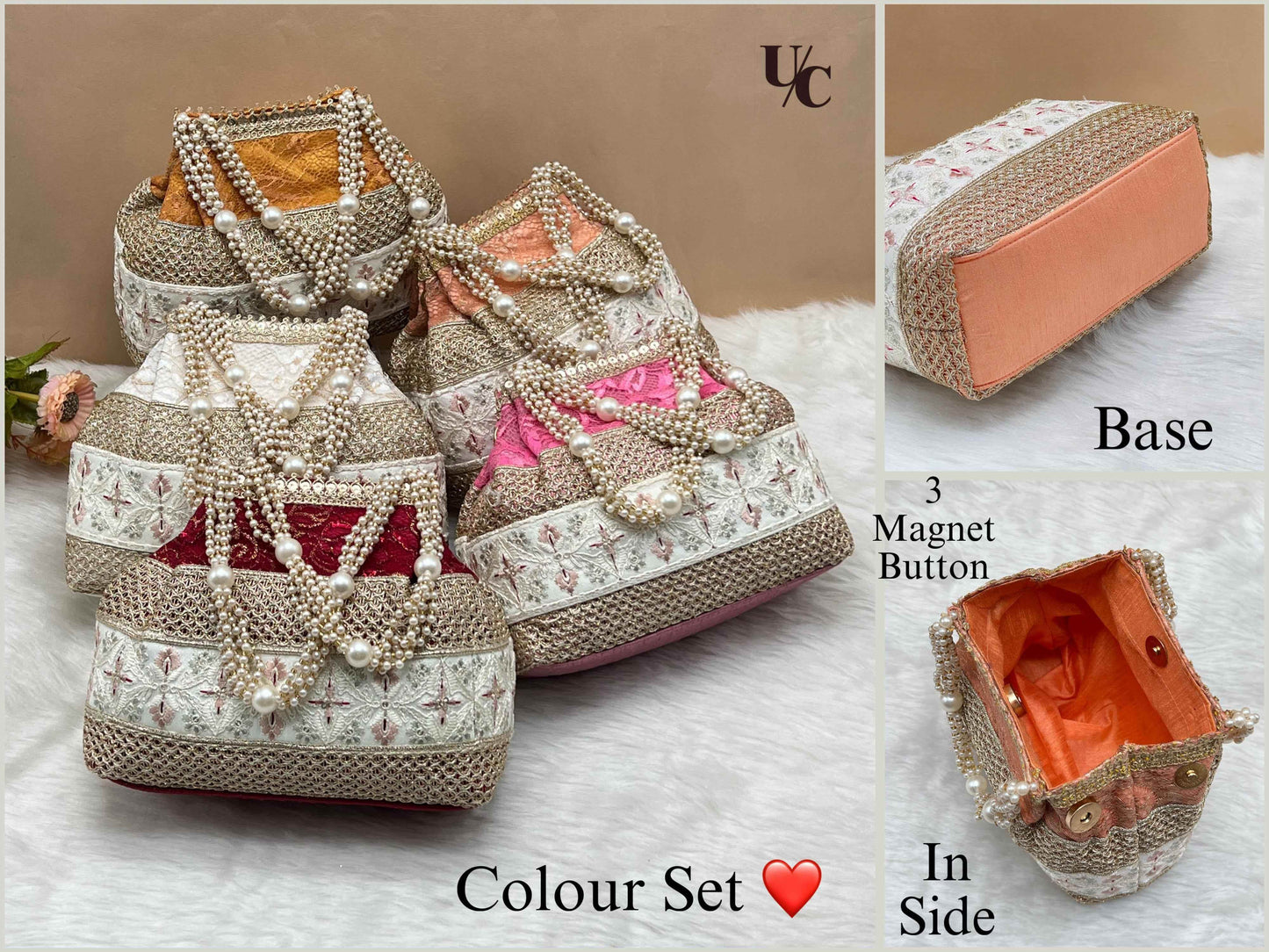Embroidered Pearl Potli - Norteast.style