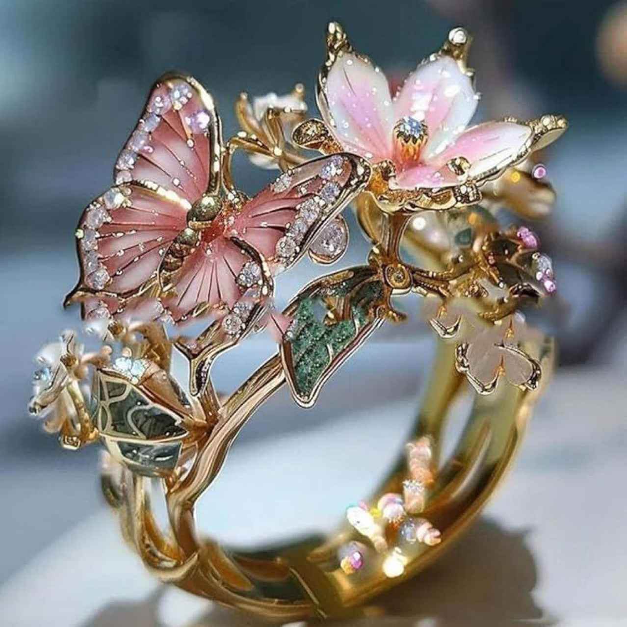 Flower Butterfly Ring JEWEL - Norteast.style