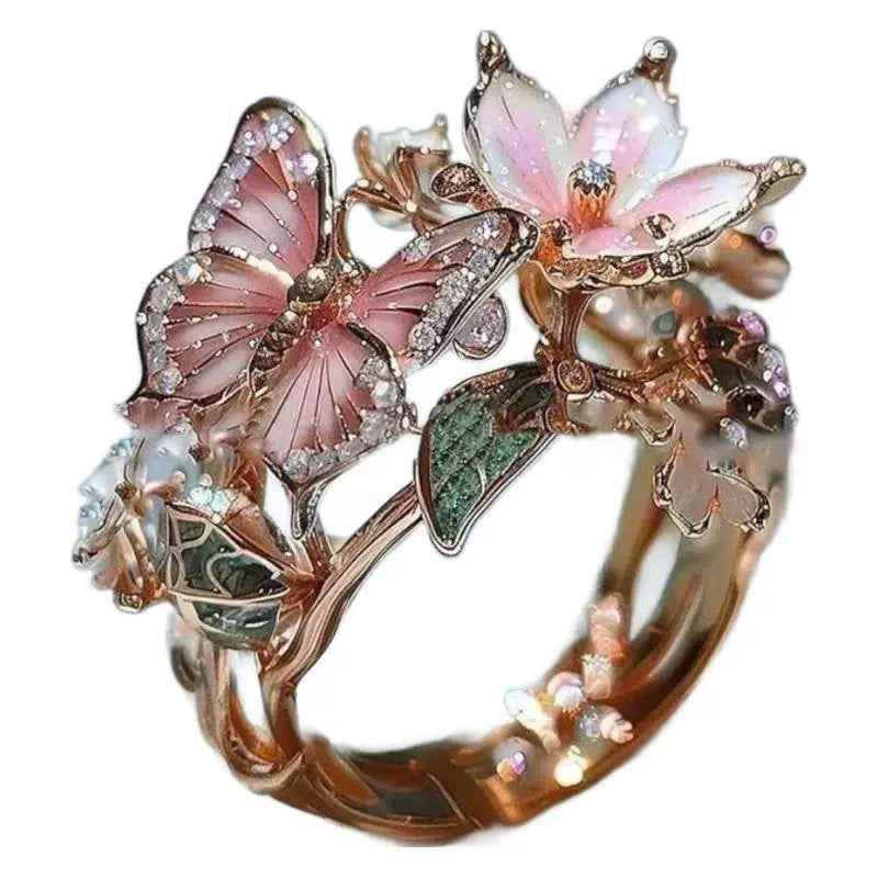 Flower Butterfly Ring JEWEL - Norteast.style