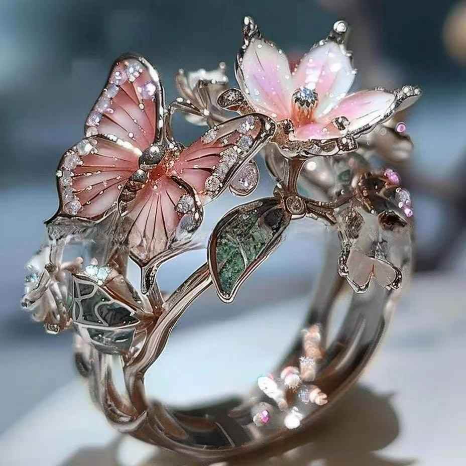 Flower Butterfly Ring JEWEL - Norteast.style