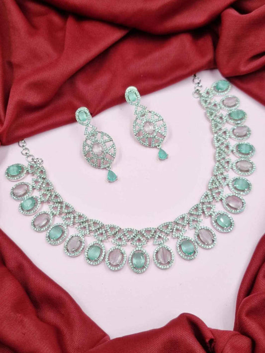 White Rodium Polish Necklace Set - My Store
