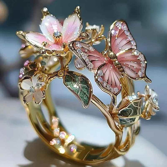Flower Butterfly Ring JEWEL - My Store