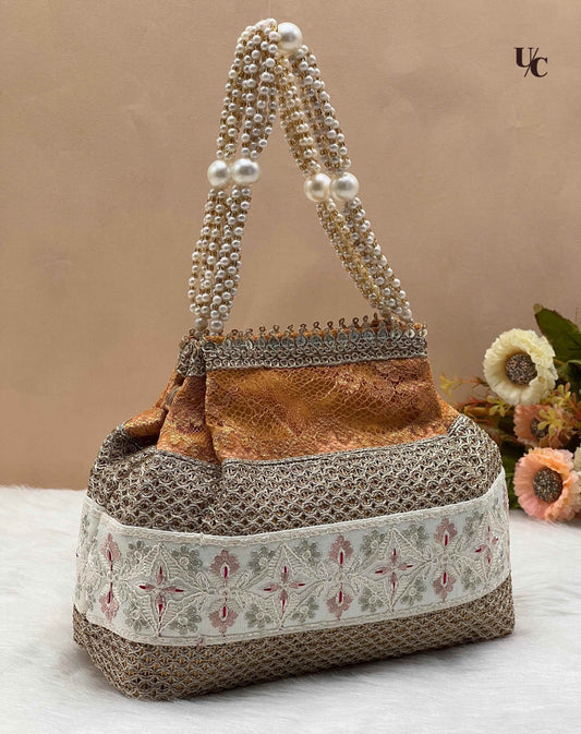 Embroidered Pearl Potli - My Store