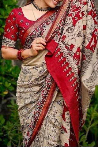 Anvi Saree - saffron - silk - foj6c
