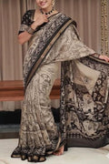 Anvi Saree - saffron - silk - foj6c