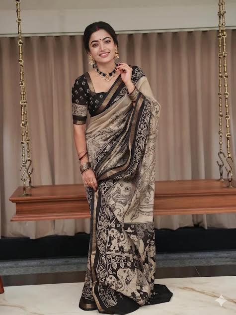 Anvi Saree - saffron - silk - foj6c