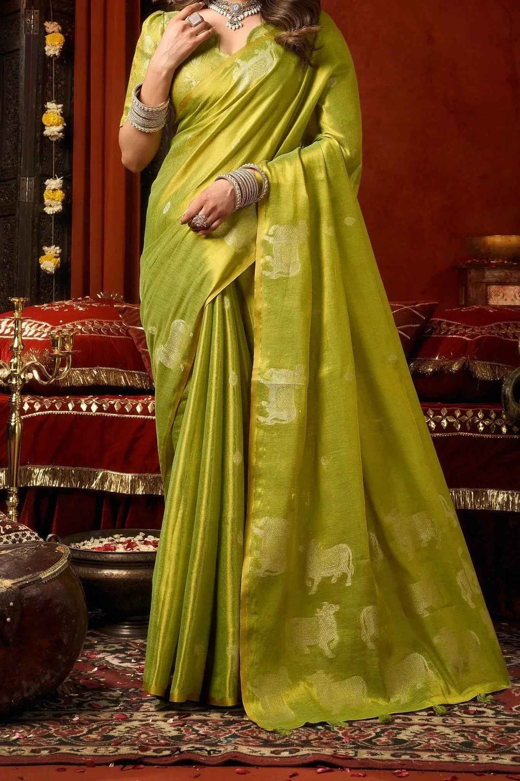 Kashvi Saree - saffron - silk - foj6c