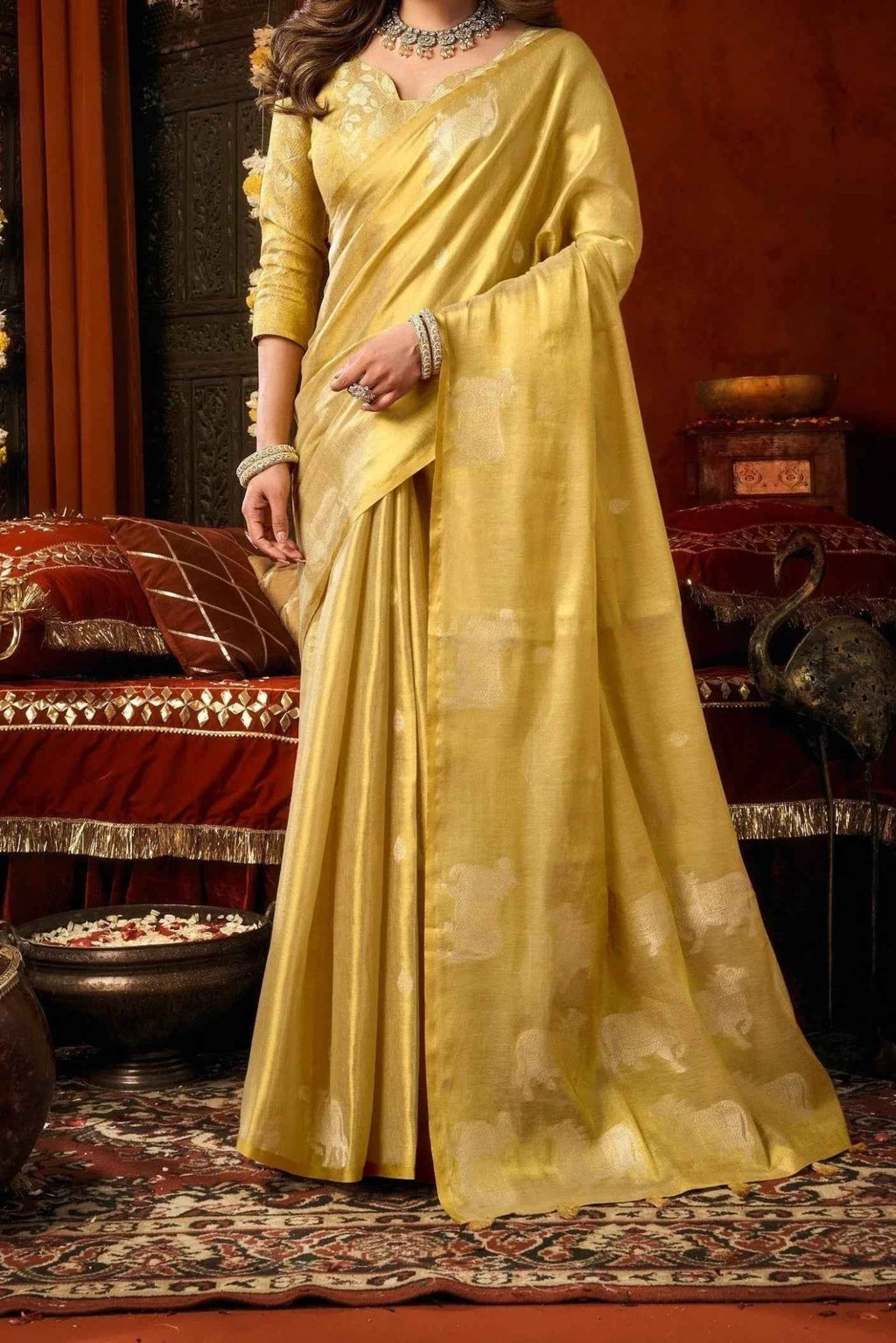 Kashvi Saree - saffron - silk - foj6c