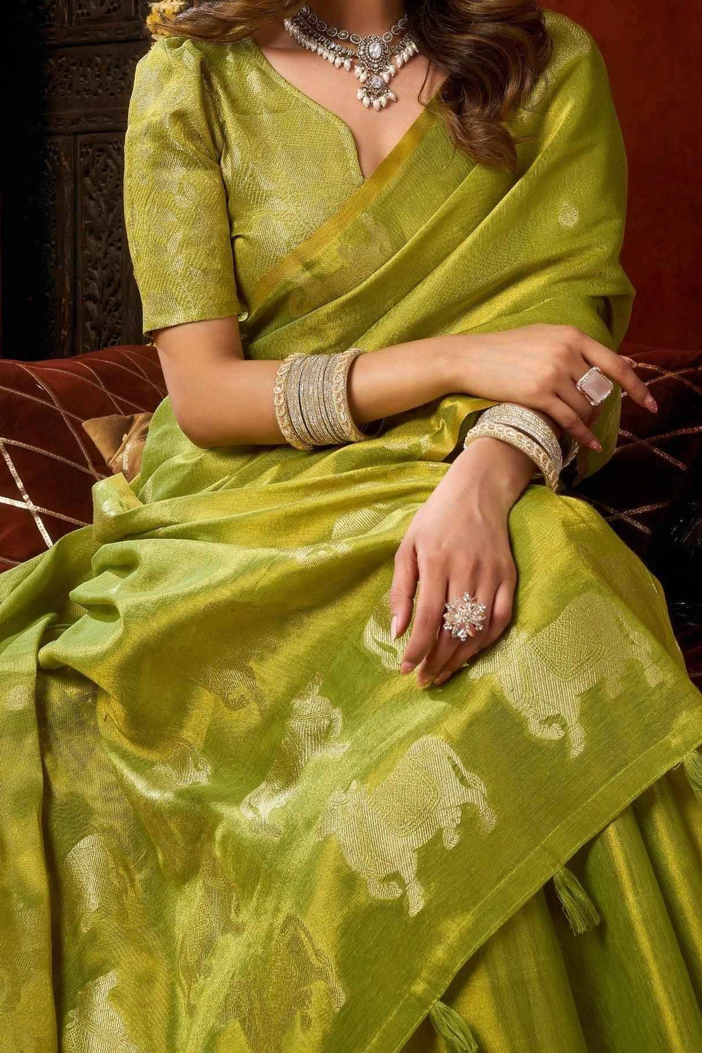 Kashvi Saree - saffron - silk - foj6c