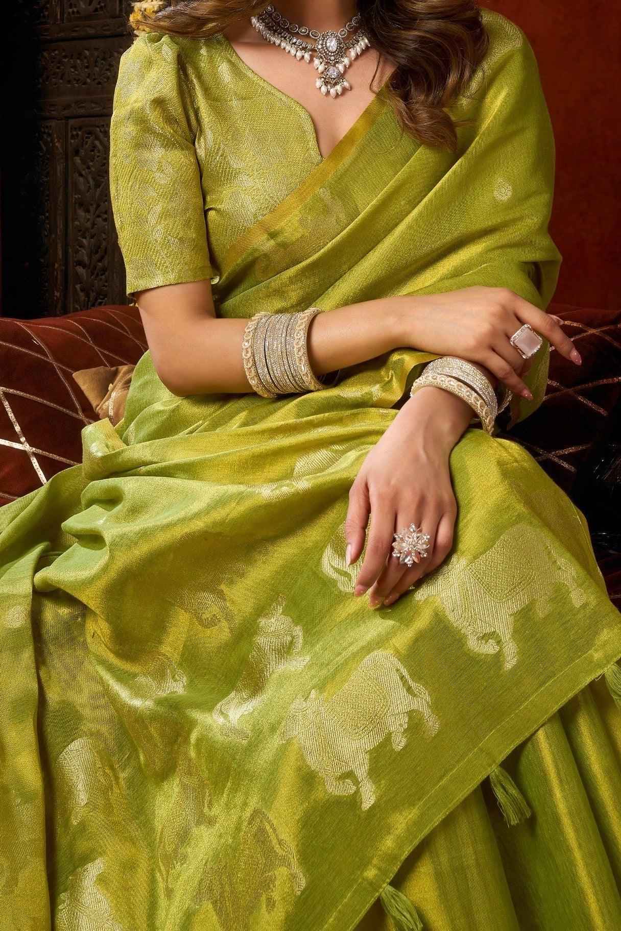 Kashvi Saree - saffron - silk - foj6c