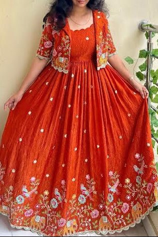 Rhiya Gown set - saffron - silk - foj6c