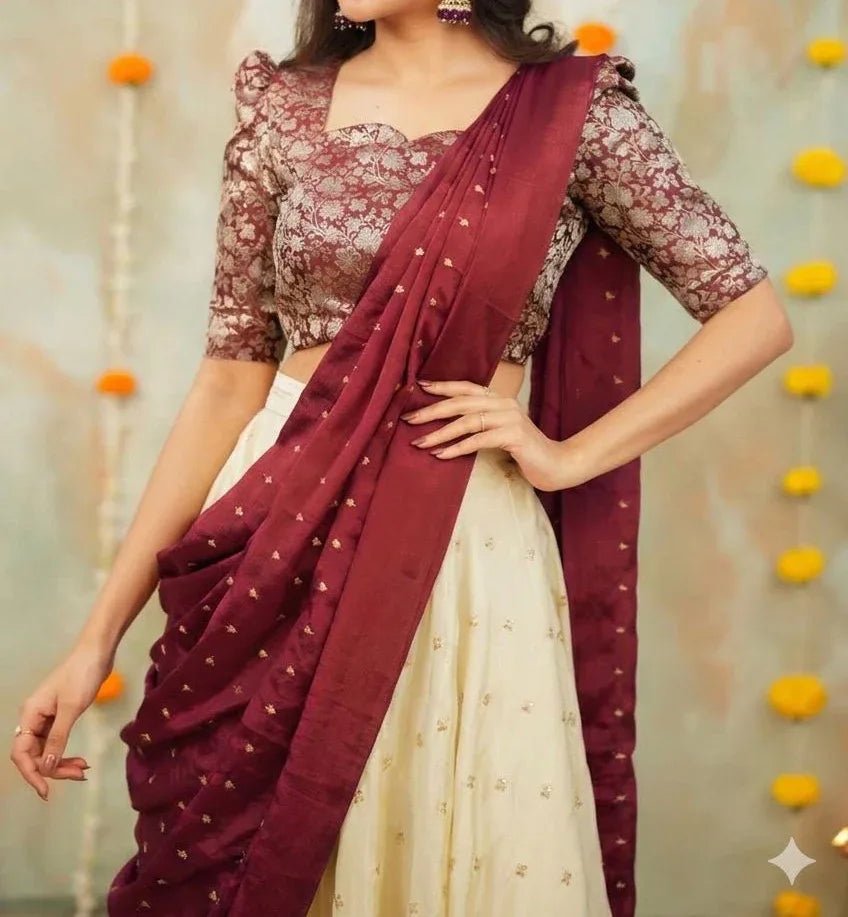 Tavi Saree - saffron - silk - foj6c