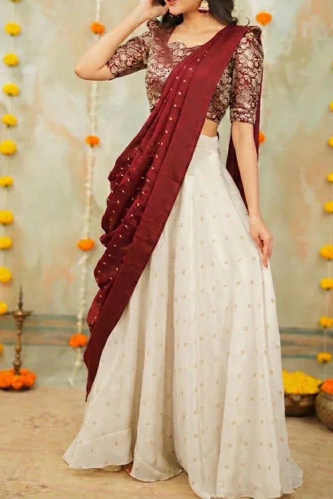 Tavi Saree - saffron - silk - foj6c