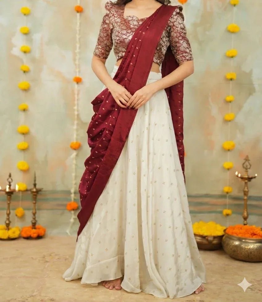 Tavi Saree - saffron - silk - foj6c