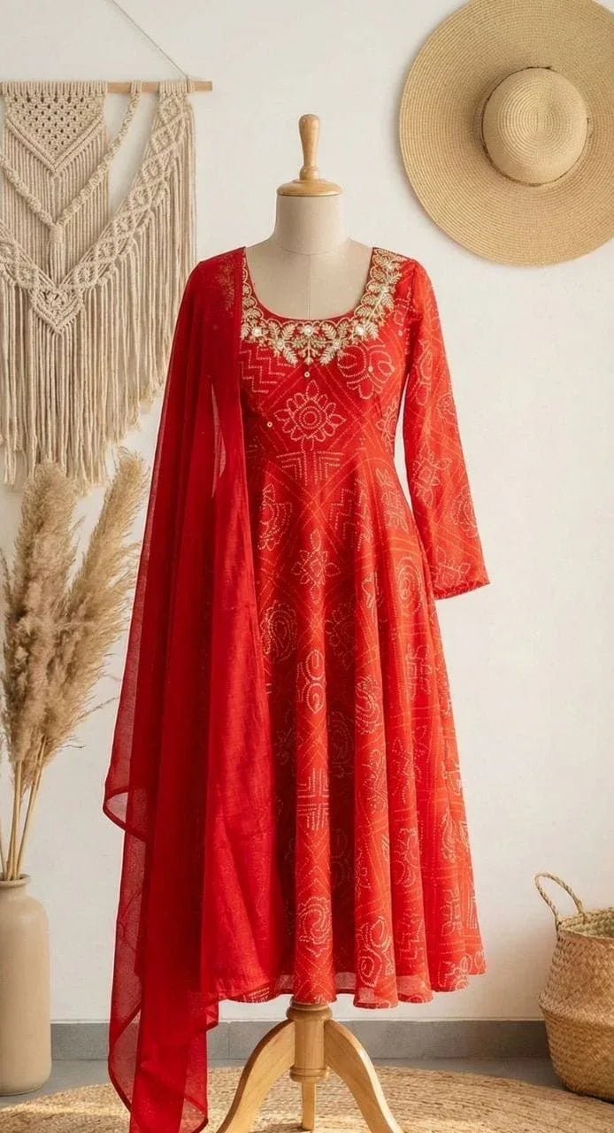 Veya Anarkali Gown - saffron - silk - foj6c