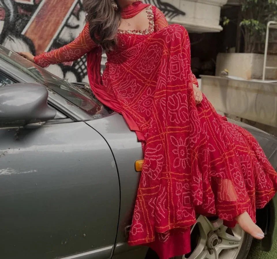 Veya Anarkali Gown - saffron - silk - foj6c