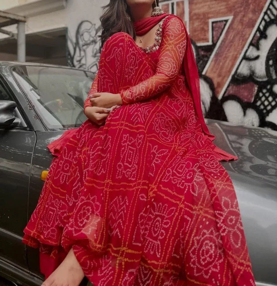 Veya Anarkali Gown - saffron - silk - foj6c