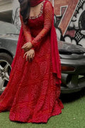 Veya Anarkali Gown - saffron - silk - foj6c