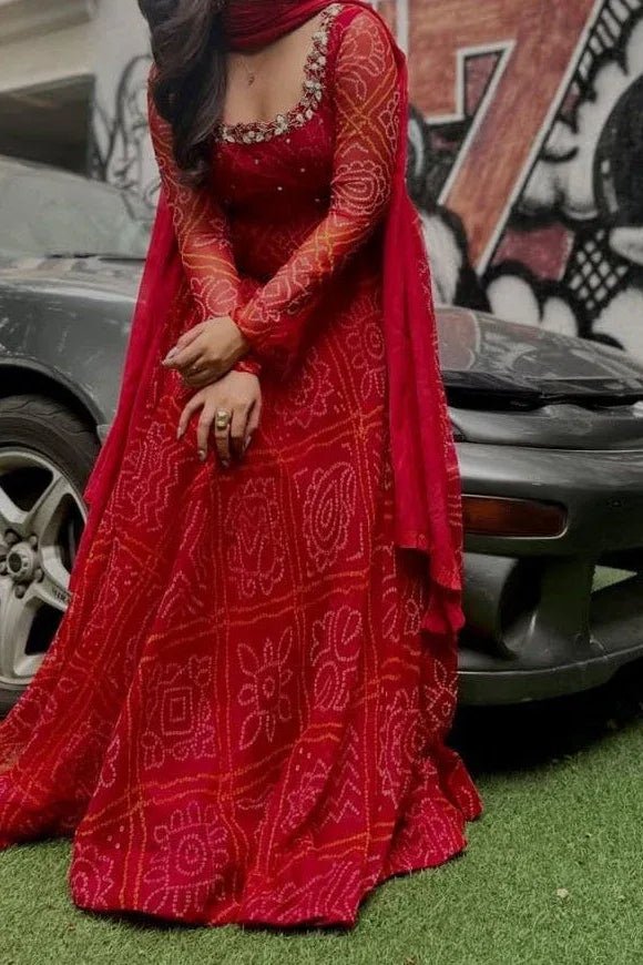 Veya Anarkali Gown - saffron - silk - foj6c