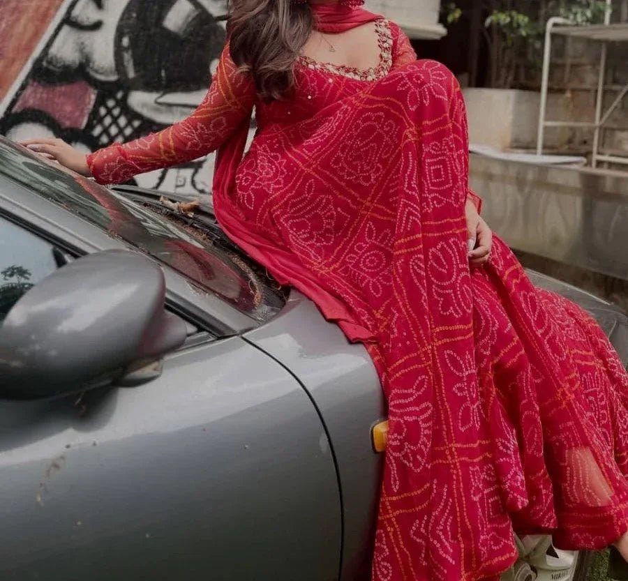 Veya Anarkali Gown - saffron - silk - foj6c