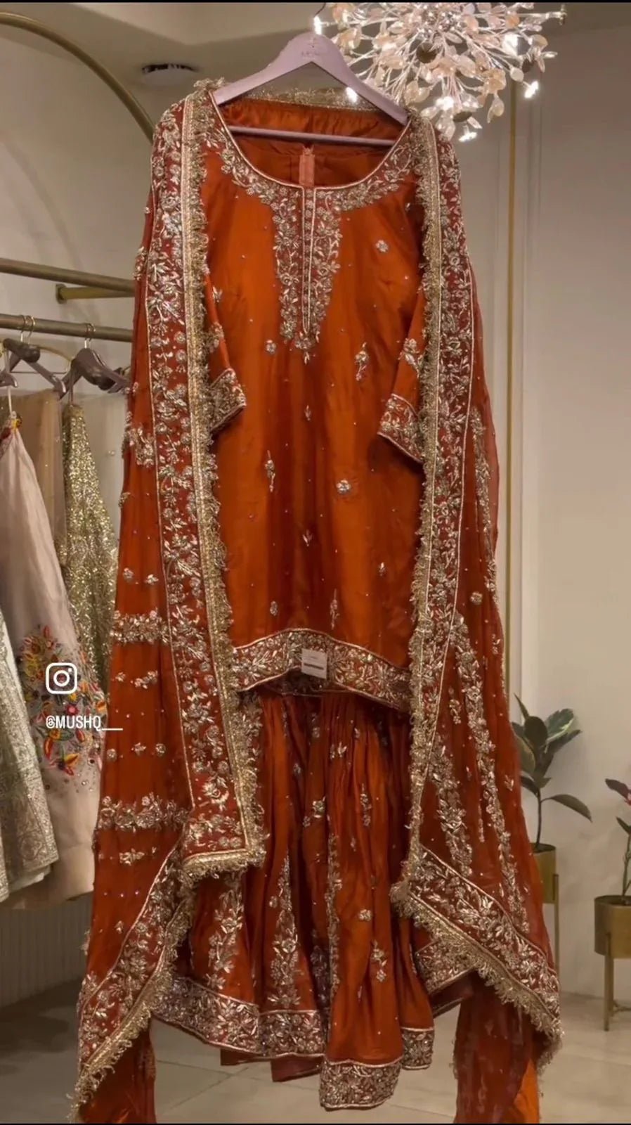 Vishi Sharara - saffron - silk - foj6c